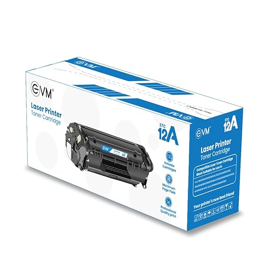 EVM ETC 12A Laser Printer Cartridge for HP LJ 1010/1012/1015/1018/1020/1022/1022N/1022NW/3015/3020/3030/3050/3052/3055/M1005/M1005/MFP/M1319f MFP, Canon LS LBP2900/2900B/3000